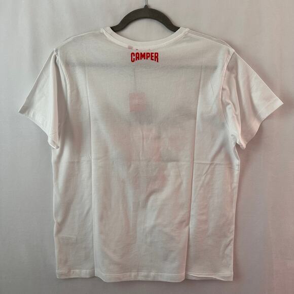 Camper Women's Logo Graphic Tee T-shirt Top Short Sleeve White NEW Small - Picture 3 of 3